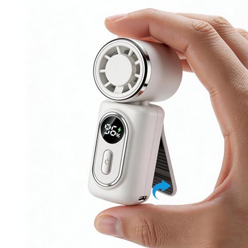 Portable handheld small fan, with built-in fixed clamp, featuring 6-speed