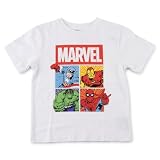 Marvel Camiseta Corta para Niños y Niñas - Camiseta Infantil Avengers Transpirable y Cómoda de Manga Corta, Uso Diario y Excursiones