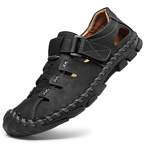 BIFINI Men's Handmade Leather Dress Sandals Adjustable Summer Walking Shoes