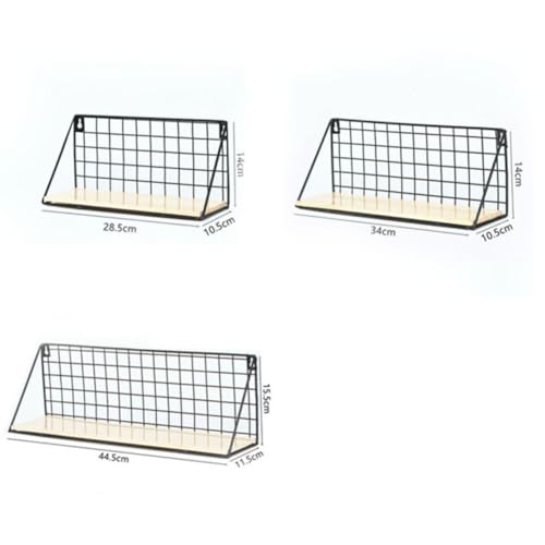 Perchero de pared de hierro negro colgador multiusos y estante de almacenamiento 3