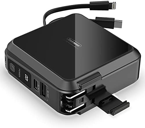 Hpegny Charger with AC Portable Power Bank,15000mAh Capacity,PD20w Comes with Fast Charging Cable,Type-C,USB, Folding Plug,iph/Smart Tablet/Android/Type-c Model, etc.