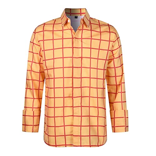 AYYOHON Chemise de travail à manches longues boutonnée en tartan Woody - Costume de Cowgirl Jessie - Pour homme 3XL