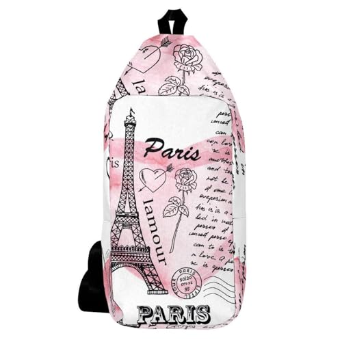 Sac à bandoulière Tour Eiffel rose pour vos randonnées et sorties urbaines