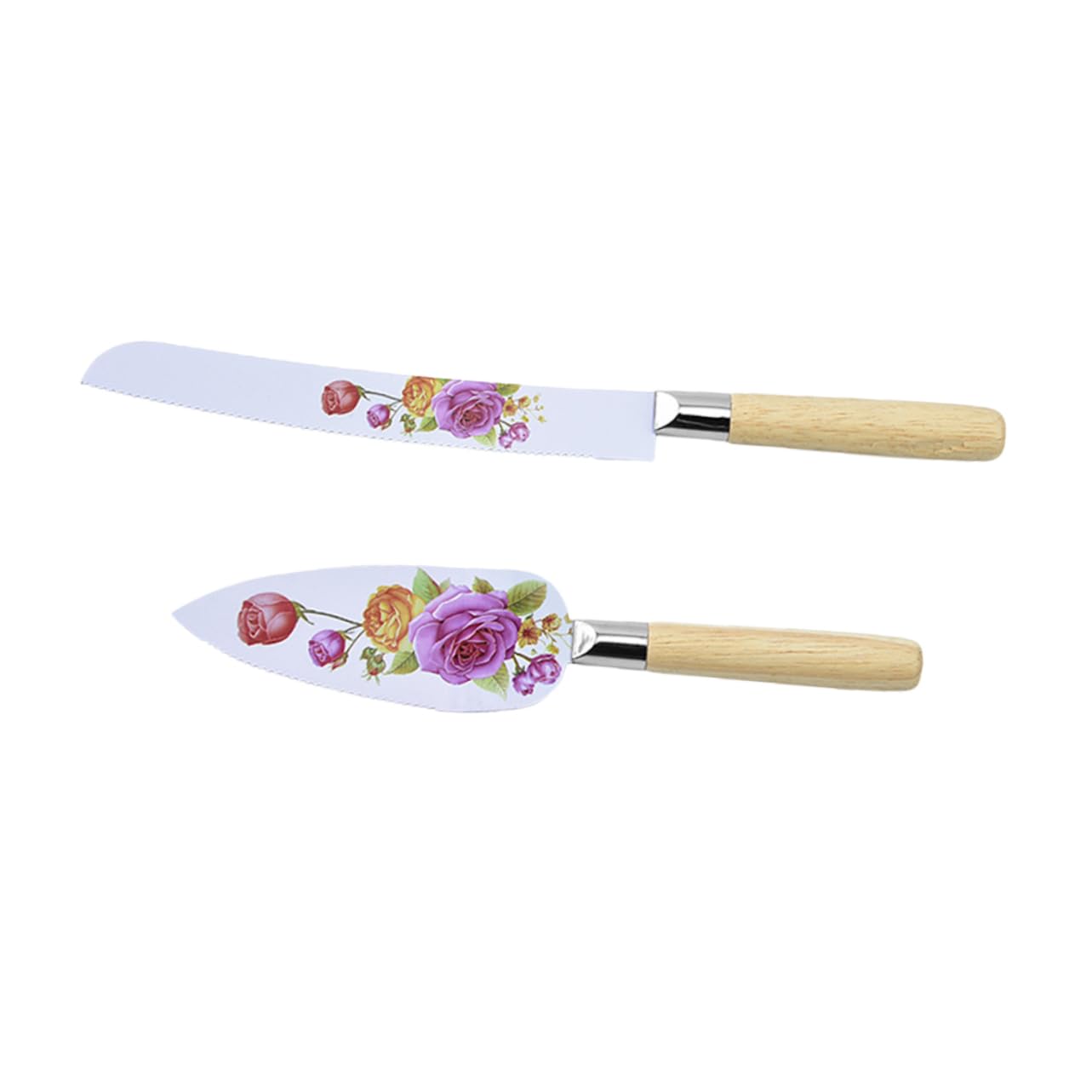 Cabilock 1 Set Stainless Steel Cake Server with Wooden Handle Cake Cutter and Pizza Shovel for Weddings Birthdays and Parties Easy to Use Baking Tool