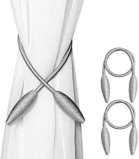 Curtain Tiebacks, Curtain Holdbacks Clip Ropes Curtain Holder Buckles Silver Gray 2 pcs, Curtain and Blind Accessories