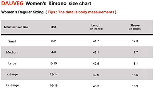 Dauveg Cardigã feminino longo de chiffon quimono Boho floral 0pen cobertura frontal Xale Robes, 53 C