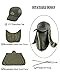 ELLEWIN Outdoor Fishing Flap Hat UPF50 Sun Cap Removable Mesh Face Neck Cover, D-army Green/ Mesh Neck Cover, M-L-XL