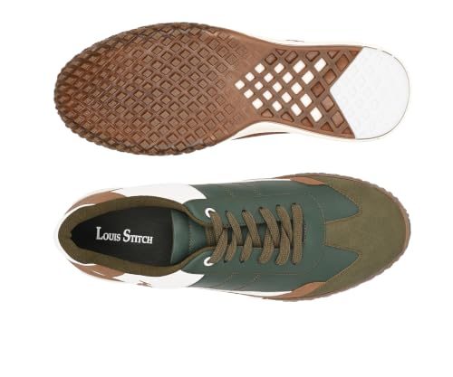 Image of LOUIS STITCH Green and Tan Sneaker for Men | Comfortable Sneaker | LSP-SNK-AVI004-WHTN