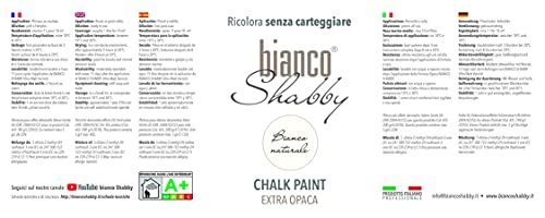 bianco Shabby® Bianco Naturale (Naturweiß) - (500 ml) Chalk Paint Kreidefarbe auf Wasserbasis für alle Oberflächen – geruchsneutral, einfach zu verarbeiten, extra matt