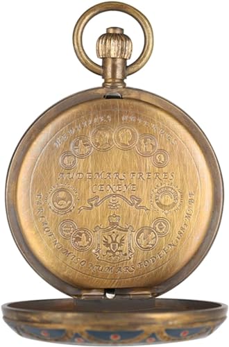 Relógio de bolso com colar de cobre puro mecânico retrô grande turbilhão relógio de bolso elegante c