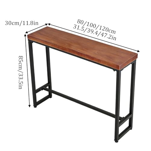 Mesa de entrada rectangular de madera estrecha para pasillo largo 4