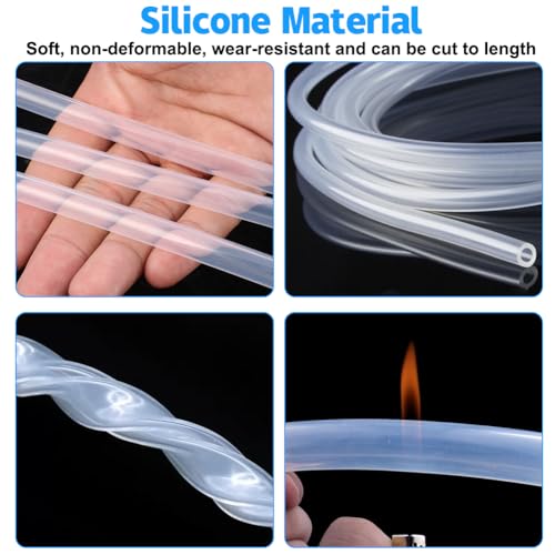 2 Meter Silikonschlauch 1mm x 2mm, Transparente Lebensmitteltaugliche Schläuche, Flexibler Schlauch Klar Wasser Luft Rohre für die Übertragung von Wasser Luft Öl (Innen: 1 mm Außen: 2 mm)