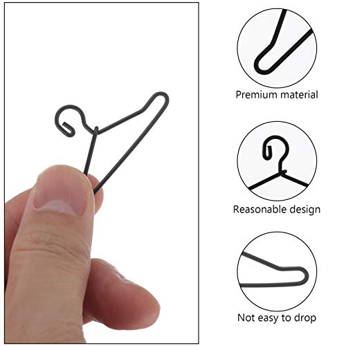 Milisten 50Pcs Doll Clothes Hanger Miniature Metal Doll Hangers Doll Gown Dress Outfit Holders For Dress Closet Doll House Accessories, Black, 4X2. 2Cm #TOP4