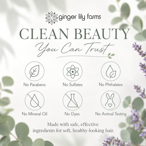 Image of Ginger Lily Farms Botanicals Conditioner, 16.9oz, Eucalyptus Tranquility | 100% Vegan & Cruelty-Free | Moisturizing Conditioner for All Hair Types