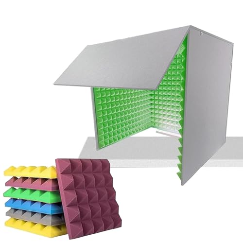 多機能 防音ボックス 防音ブース 簡易防音室 1人用 卓上吸音ボックス パネル 80x80x80cm、高効率吸音板 防音 吸音材、LEDライト付き、防音プライベートルーム、遮音 シート パーソナルブース パーテーション 飛沫ガードスタンド 簡易防音個室 録