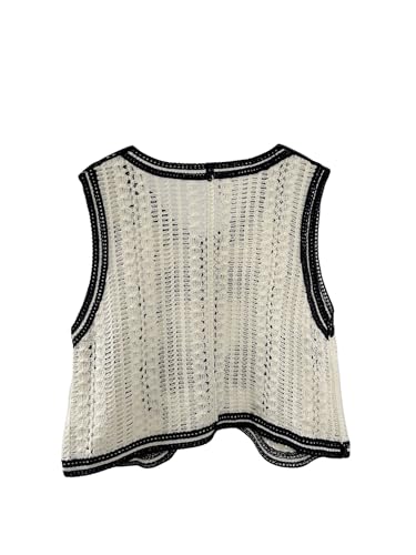 GORGLITTER Women's Embroidered Floral Crochet Vest Button Up Crop Summer Cowgirl Tops Country Concert Outfits 20252