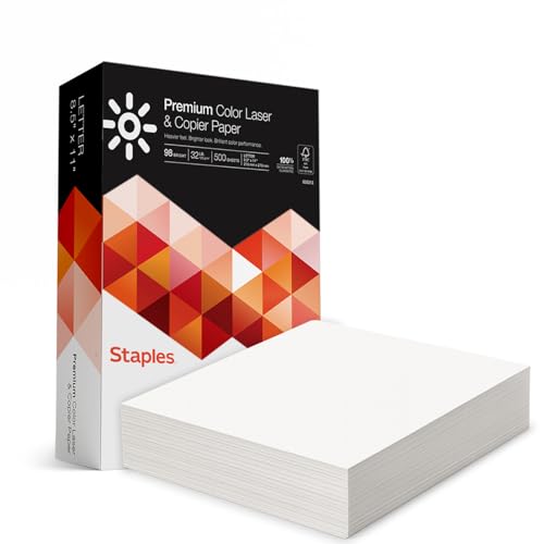 Staples 8.5-Inch X 11-Inch Laser Paper 32 Lbs. 98 Brightness 500/Rm