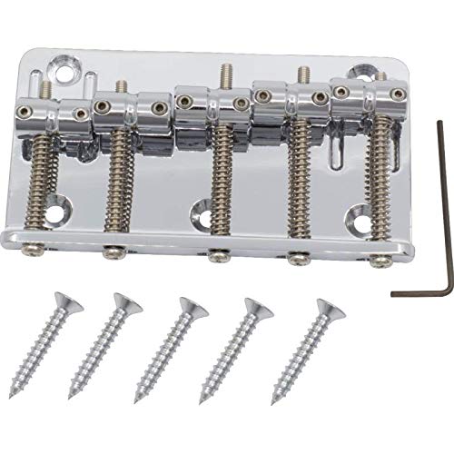 Gotoh Vintage Style 5 String Bass Bridge w/ Brass Saddles Chrome