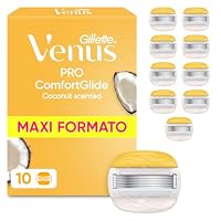 Gillette Venus Pro Comfortglide 10 Lamette di Ricambio a 5 Lame per Rasoio da Donna Venus, al...