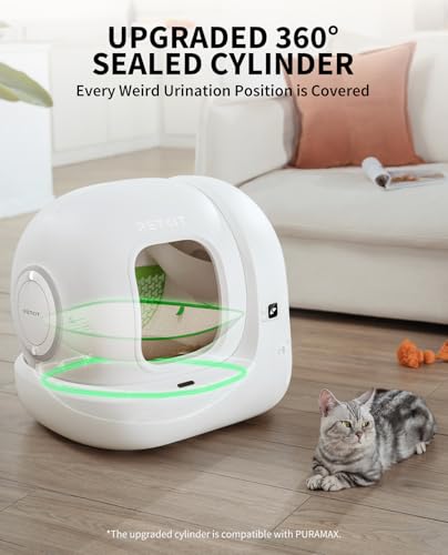 PETKIT PuraMax 2 Self Cleaning Cat Litter Box, Upgraded Seal Performance Automatic Cat Litter Box for Multiple Cats Includes K3 and N50 2.0, App Control/xSecure/Odor-Free