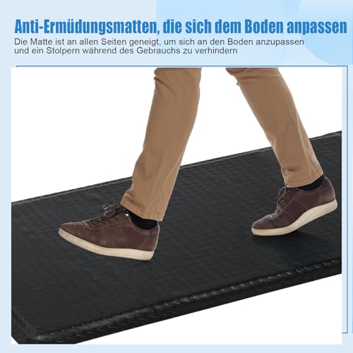 ybaymy Anti Ermüdungsmatte für Steharbeitsplätze, Ergonomische Arbeitsplatzmatte Anti Fatigue Stehmatte, 92 x 152 cm Antimüdigkeitsmatte, Steh-Schreibtisch Fußmatten für Werkstatt, Fließband