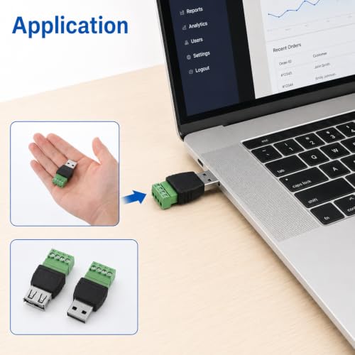 4-Pack Solderless USB 2.0 Type A Male/Female to 4 Pin Screw Terminal Block by Snuviax - Used condition - Image 7