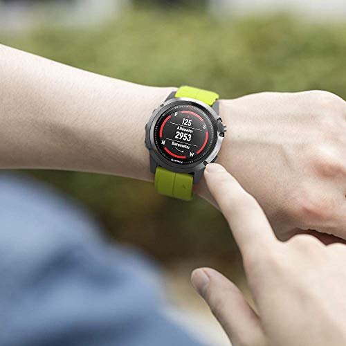 Image of NotoCity Compatible Fenix 5X Plus Bands Fenix 7X Sport Silicone Replacement Watch Strap for Garmin Fenix 8 51mm /Fenix 5X /5X Plus /Fenix 6X /6X Pro /Fenix 3 /HR /Descent MK1 /D2 Delta PX /D2 Charlie(Green)