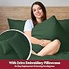 LONAVA Queen Size Sheet Set - 6 Piece Hotel Luxury Wrinkle-Free Microfiber Sheet, Oeko-TEX Certified, Breathable & Elastic, 16" Deep Pockets, Forest Green #3