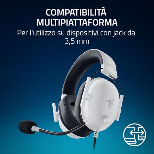 Razer Blackshark V2 X (Playstation) - Cuffie E-Sport Cablate Per Console Playstation 5 (250 G, Microfono Cardioide, Driver Da 50 Mm, Cancellazione Passiva Del Rumore, Jack Da 3,5 Mm) Bianco - 7