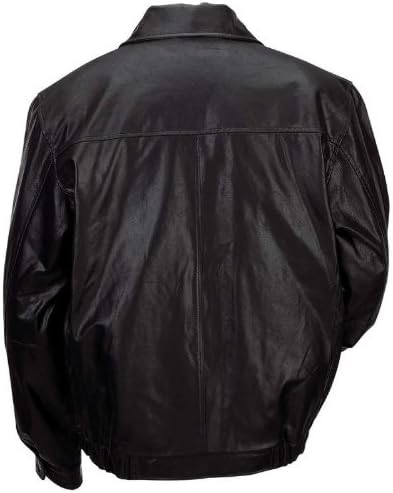Gianni Collani&trade Men&rsquos Solid Genuine Leather Bomber-Style Jacket