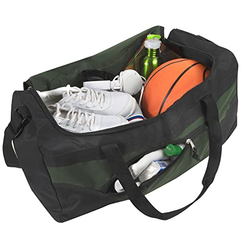 40 Litre, 22 Inch Duffle Bag for Women Men Travel; Large Duffel Bag with Shoulder Strap, Sections (Green) - Image 3