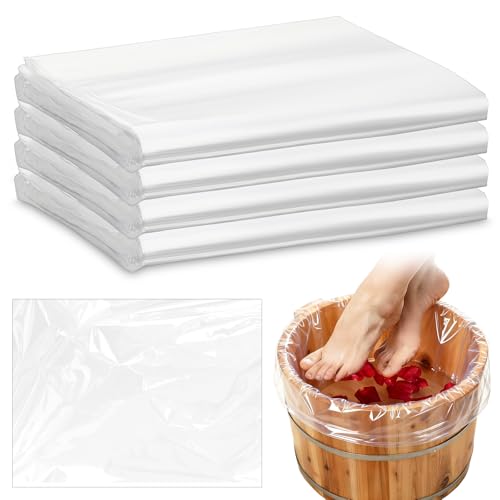 ForraFun 200 Pcs Disposable Foot Bath Liners Bulk for Ionic Detox Tub Individual Hygienic Plastic Non Toxic Pedicure Spa Foot Basin Tub Liners, 26 x 22 Inches
