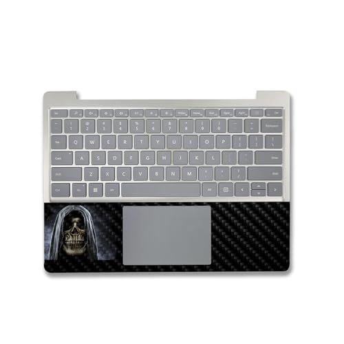 Image of MightySkins Carbon Fiber Skin Compatible with Microsoft Surface Laptop Go 3 (2023) Full Wrap Kit - Reaper Skull | Protective, Durable Textured Carbon Fiber Finish | Made in The USA