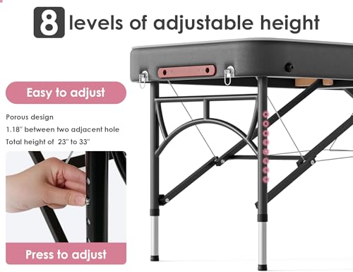 Image of CLORIS 84 inch Professional Massage Table 2 Section Portable Hold Up to 1100LBS