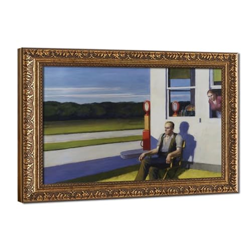 Affiche Four Lane Road par Edward Hopper toile 40x61 cm