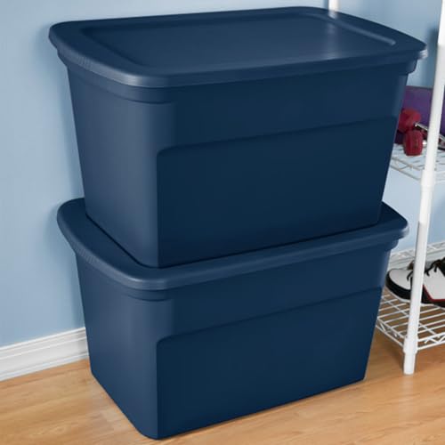 Image of Sterilite Tote, Plastic Storage Bins with Snap Lids, 30 Gallon, 12-Pack