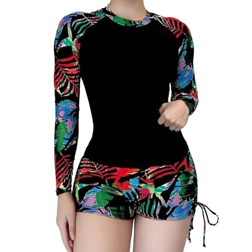 Traje de Baño Tankini de Tiro con Estilo Retro y Espalda para Mujer Conjunto de Dos Piezas (Red, M)