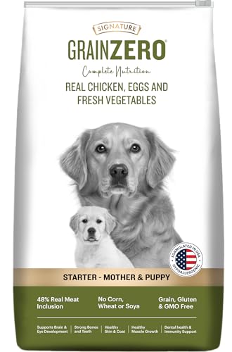 Image of Grain Zero Starter Dry Dog Food 12kg | Real Chicken, Egg & Vegetables | 48% Meat Inclusion, No Grain Formula, Gluten-Free | Promotes Healthy Skin & Coat | for Puppy & Mother