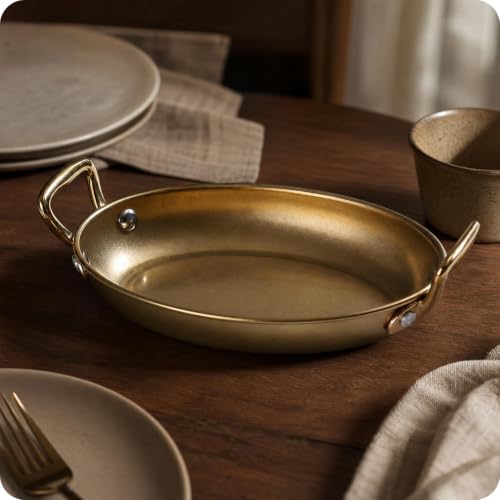 Plateau ovale doré predolo objet décoration intérieure service aliments métal - 3