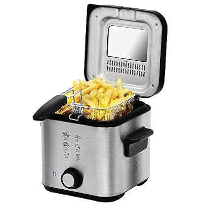 Foto di Cecotec Friggitrice elettrica CleanFry Infinity 1500. Friggitrice olio capacità 1,5 litri, potenza 900 W, filtro olio, secchio antiaderente, coperchio con filtro e finestra di controllo