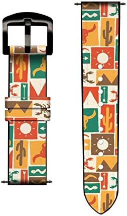 Miniatura 3 de CA0212 Correa de reloj inteligente de cuero y silicona con patrón occidental para Samsung Galaxy Watch 3, Gear S3 Modelos Gear S3 Frontier Gear S3