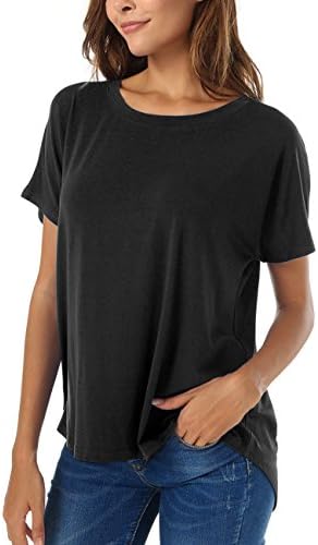 Herou Women's Casual Short Sleeve Long T-Shirt Tunic Tops with Side Split
