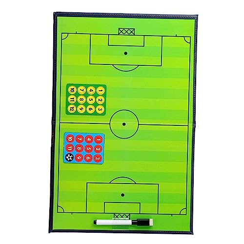 GALPADA 2 Section Football PVC Magnetic Whiteboard Reusable Clipboard Markers for Team Training