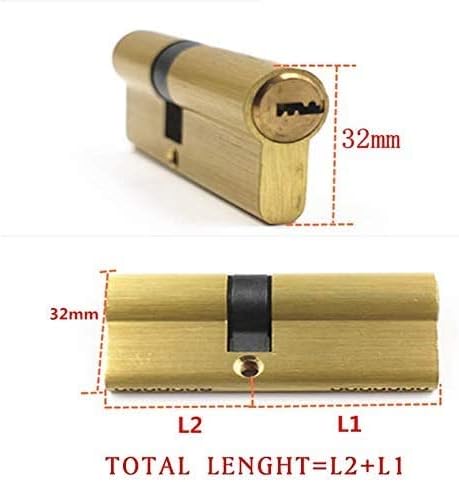 Thumb Turn Euro Cylinder Lock,AB Lock core 110mm Cylinder AB Key Anti-Theft Entrance Brass Door Lock Single Row Marble Lock core Door Barrel Lock (2pcs 110(32.5x77.5))