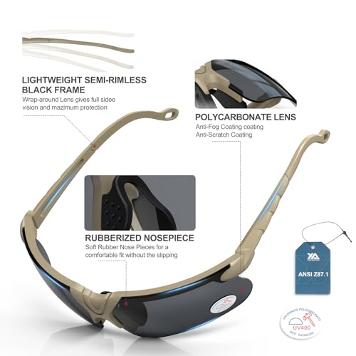 Image of xaegistac Shooting Glasses with Case-Safety Glasses Anti Fog