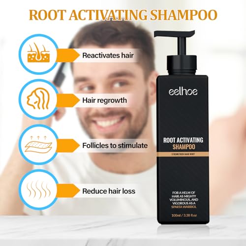 Shampoo 2 Stück, Root Activator Hair Growth Shampoo, Root Activator for Hair Faster Growing, Haarverdichtungs Grau glanz