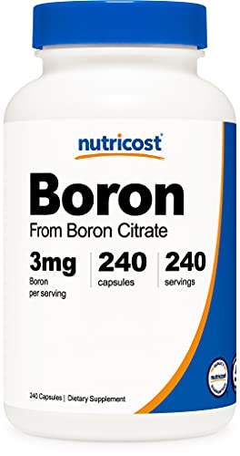 Nutricost Boron 3mg Supplement, 240 Vegetarian Capsules - Gluten Free, Non-GMO