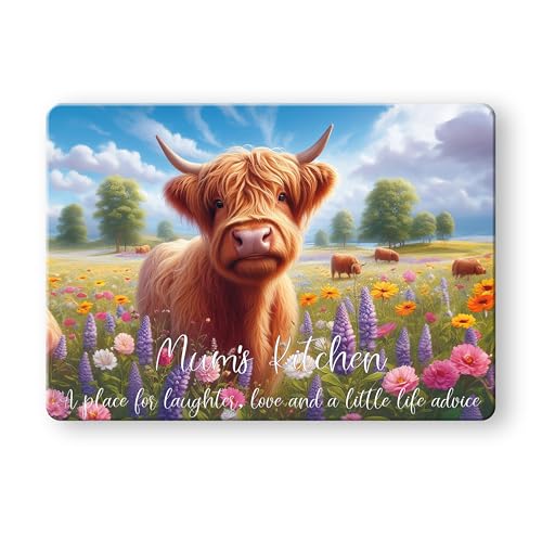 Noble & Page - Tagliere in vetro temperato - Tagliere lucido 390x290mm - Mum's Kitchen - Prato mucca
