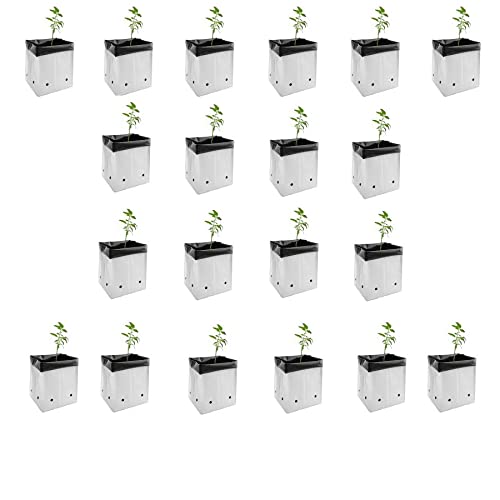 ZEONELY MART Poly Grow Bags | LDPE UV Resistant Grow Bags For Terrace Gardening | Plant Covers for Home Gardening | Nursery Covers for Vegetable and Flowering Plants. (White 28X28X50 Cms Qty-20 Pcs) (B08RYS7R6L) Amazon Price History, Amazon Price Tracker