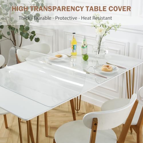 Image of LovePads Clear Table Cover Protector 40 x 60 Inch, 1.5mm Thick Plastic Mat